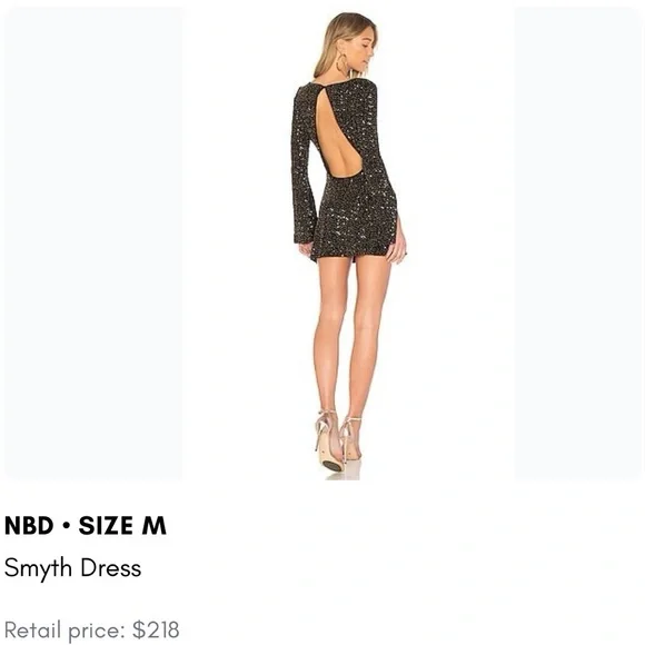 NBD | Dresses | Nbd Glittering Black Backless Dress | Poshmark